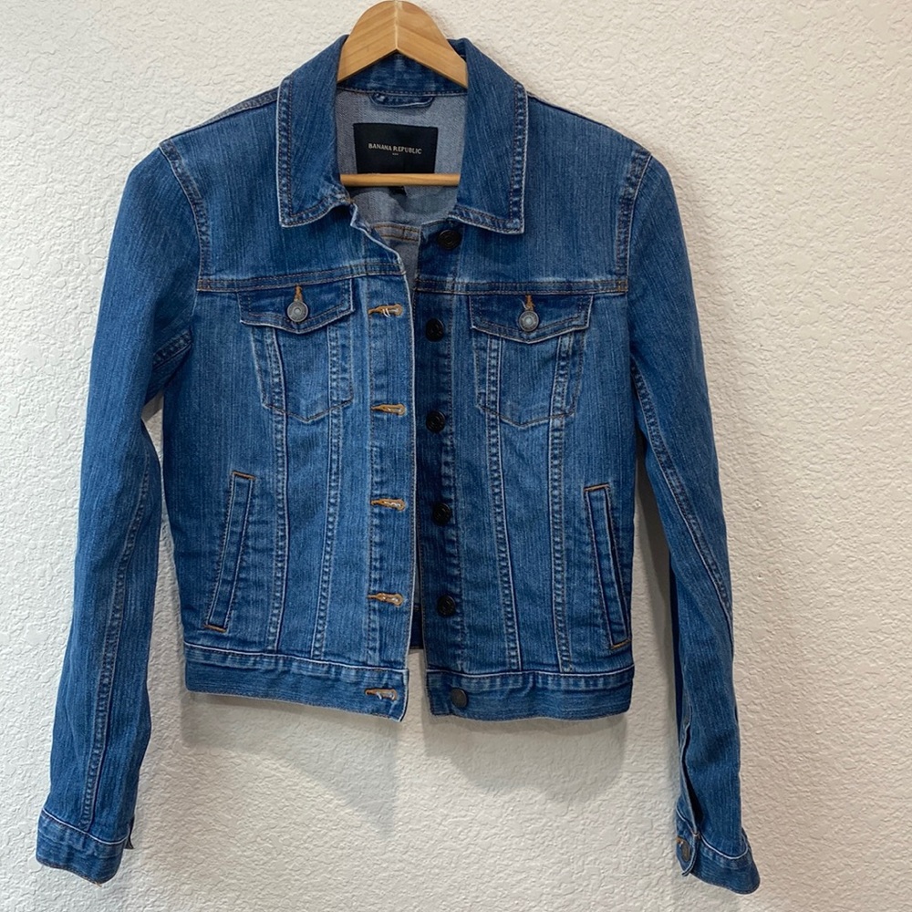 Banana Republic Women's Blue Denim Jean Cotton Blend Jacket XS